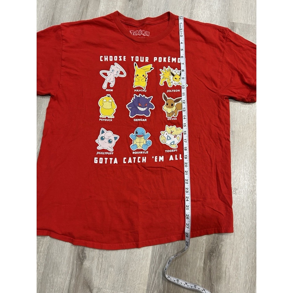 Pokémon T-shirt, Red W/Graphics. Choose Your Pokémon, Men's Size XL - Picture 8 of 9